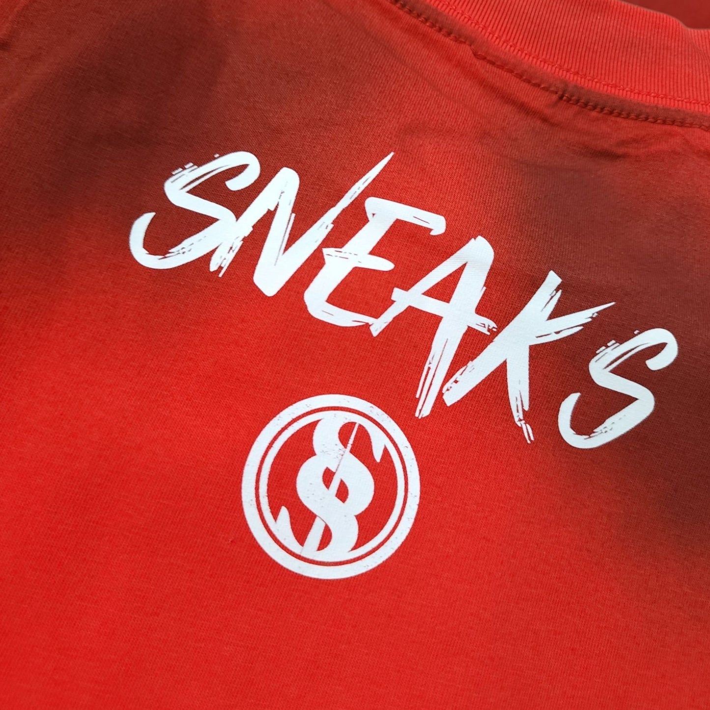 Sneaks Streetwear All Over Logo Oversized Red Graphic T-shirt - Sneaks Streetwear
