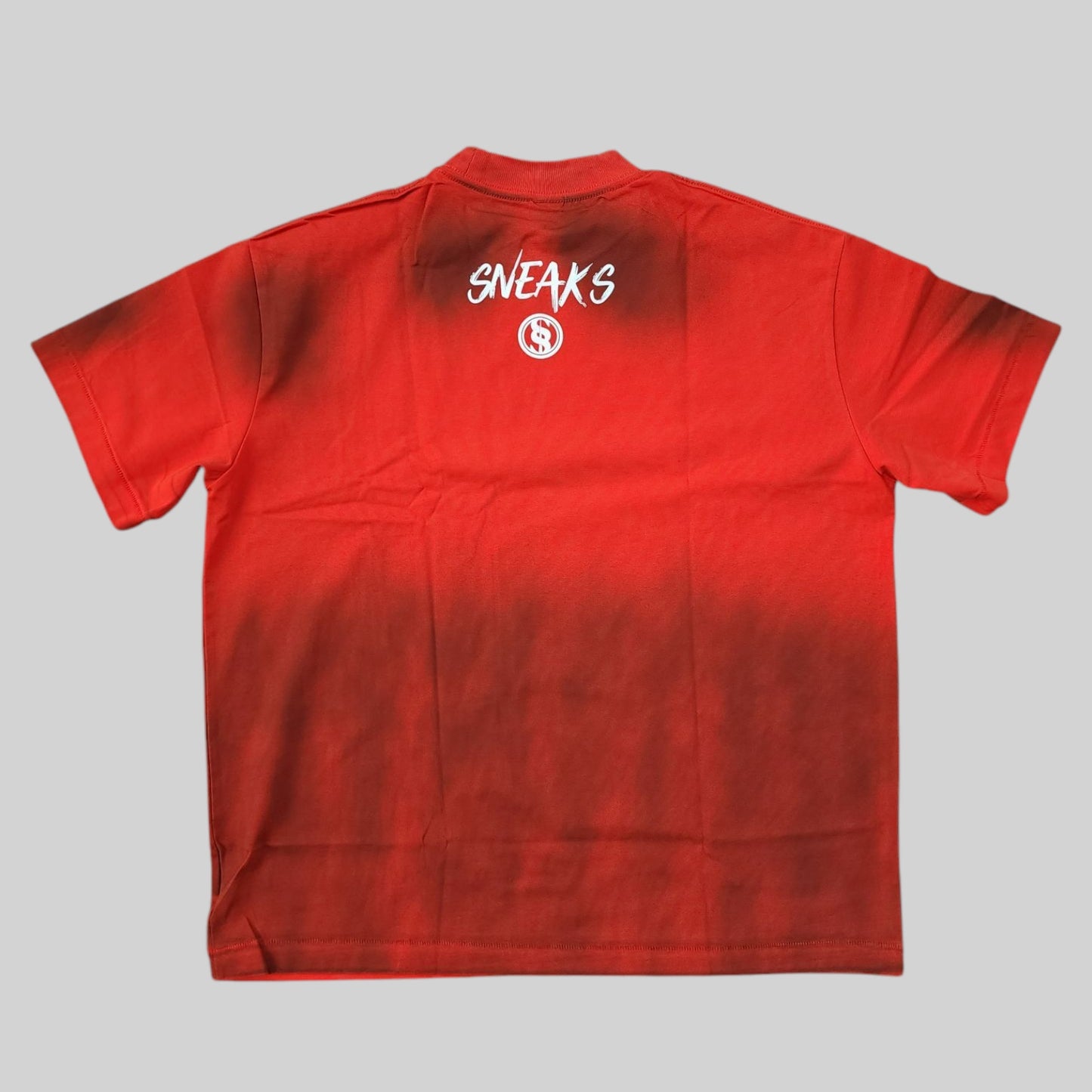 Sneaks Streetwear All Over Logo Oversized Red Graphic T-shirt - Sneaks Streetwear