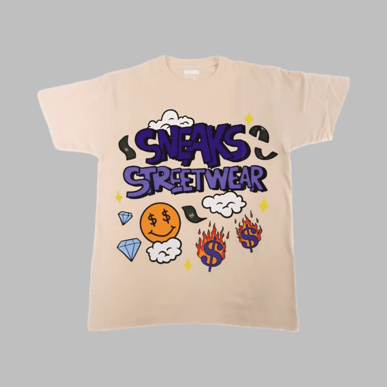 Sneaks Streetwear Maximalist Cream T-shirt