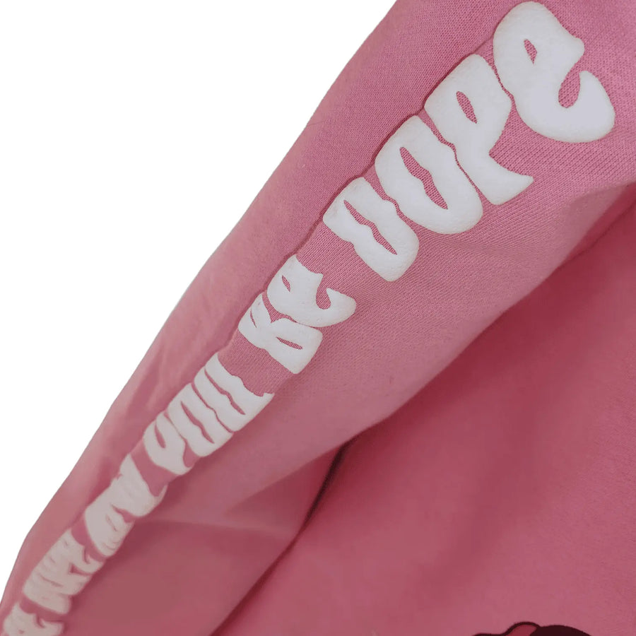 Sneaks Streetwear Maximalist Raw Hem Pink Hoodie