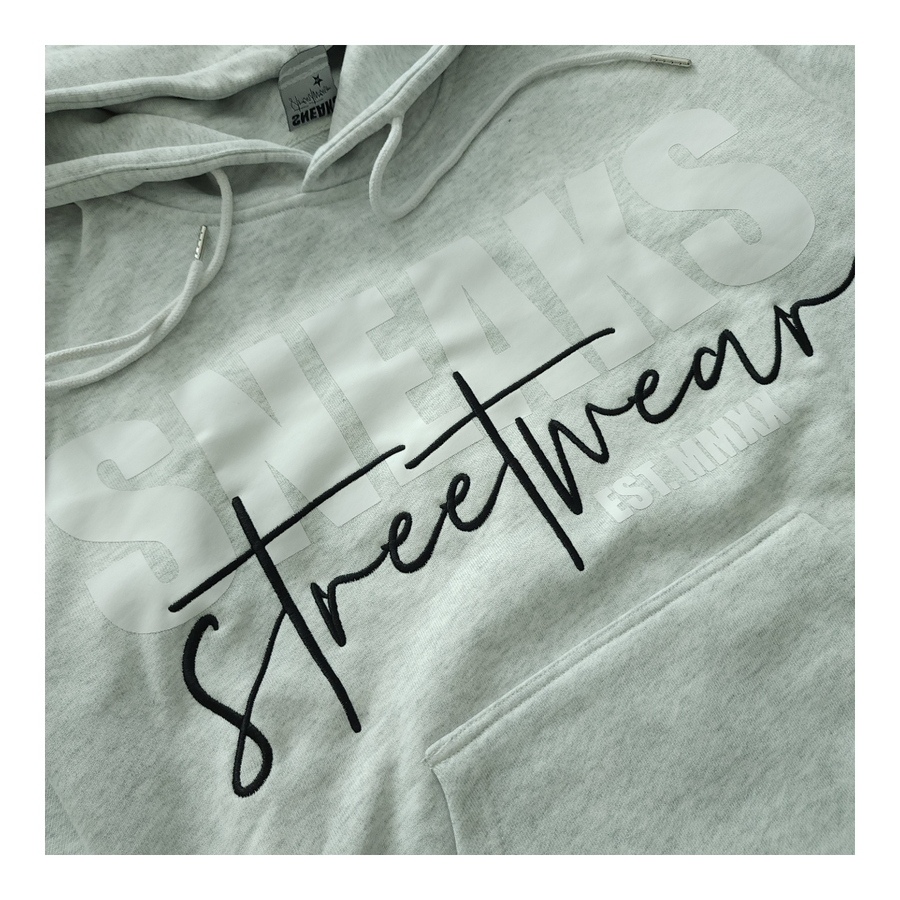 Sneaks Streetwear Big Bull Logo Oversized Grey Hoodie - Sneaks Streetwear