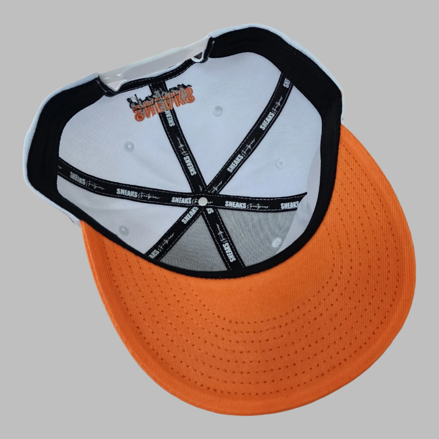 Sneaks Streetwear Classic White/Orange Snapback Hat - Sneaks Streetwear