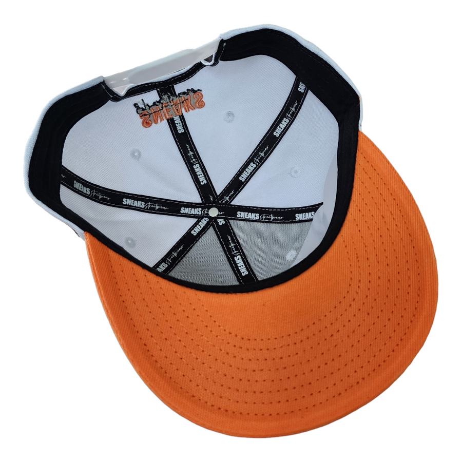 Sneaks Streetwear Classic White/Orange Snapback Hat - Sneaks Streetwear