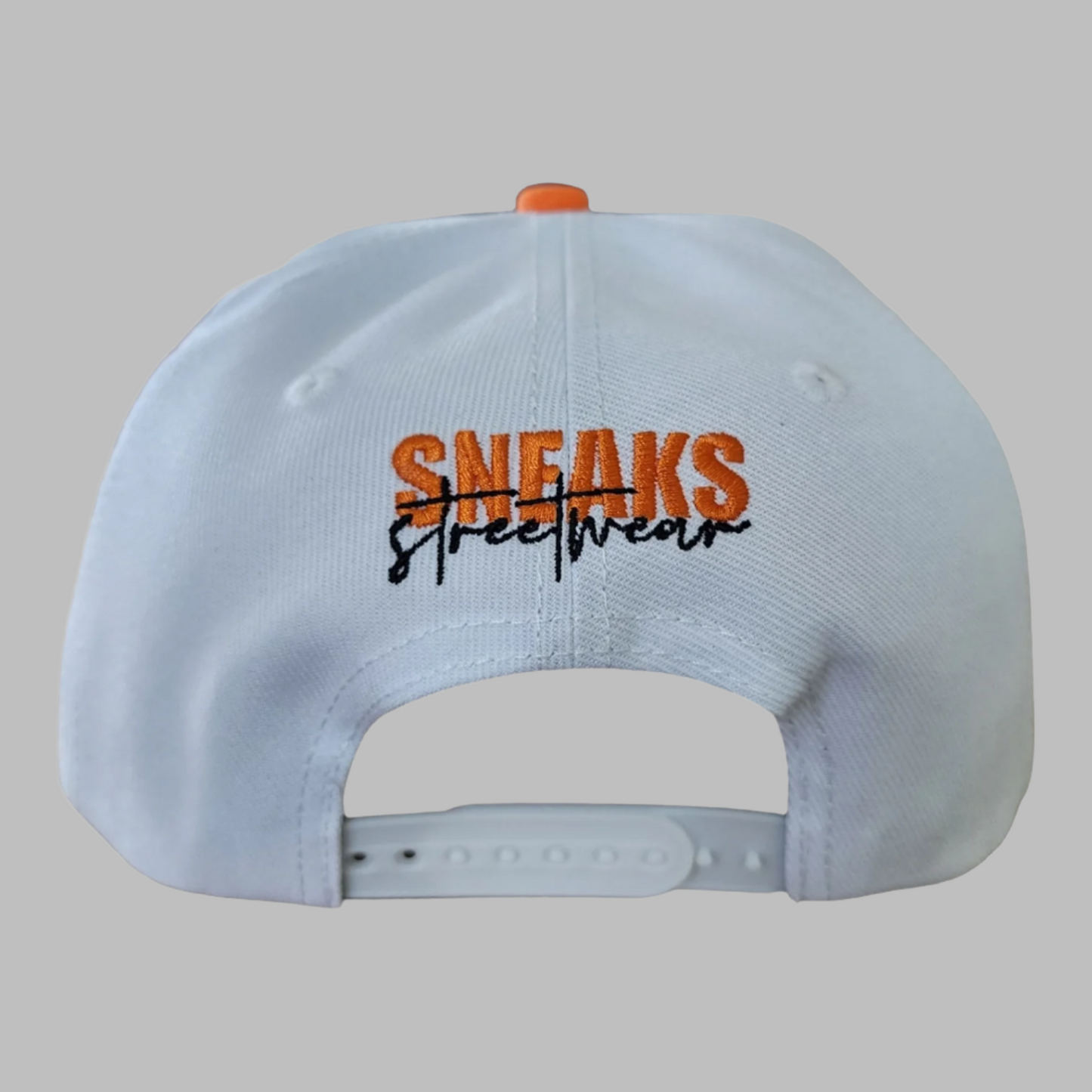 Sneaks Streetwear Classic White/Orange Snapback Hat - Sneaks Streetwear