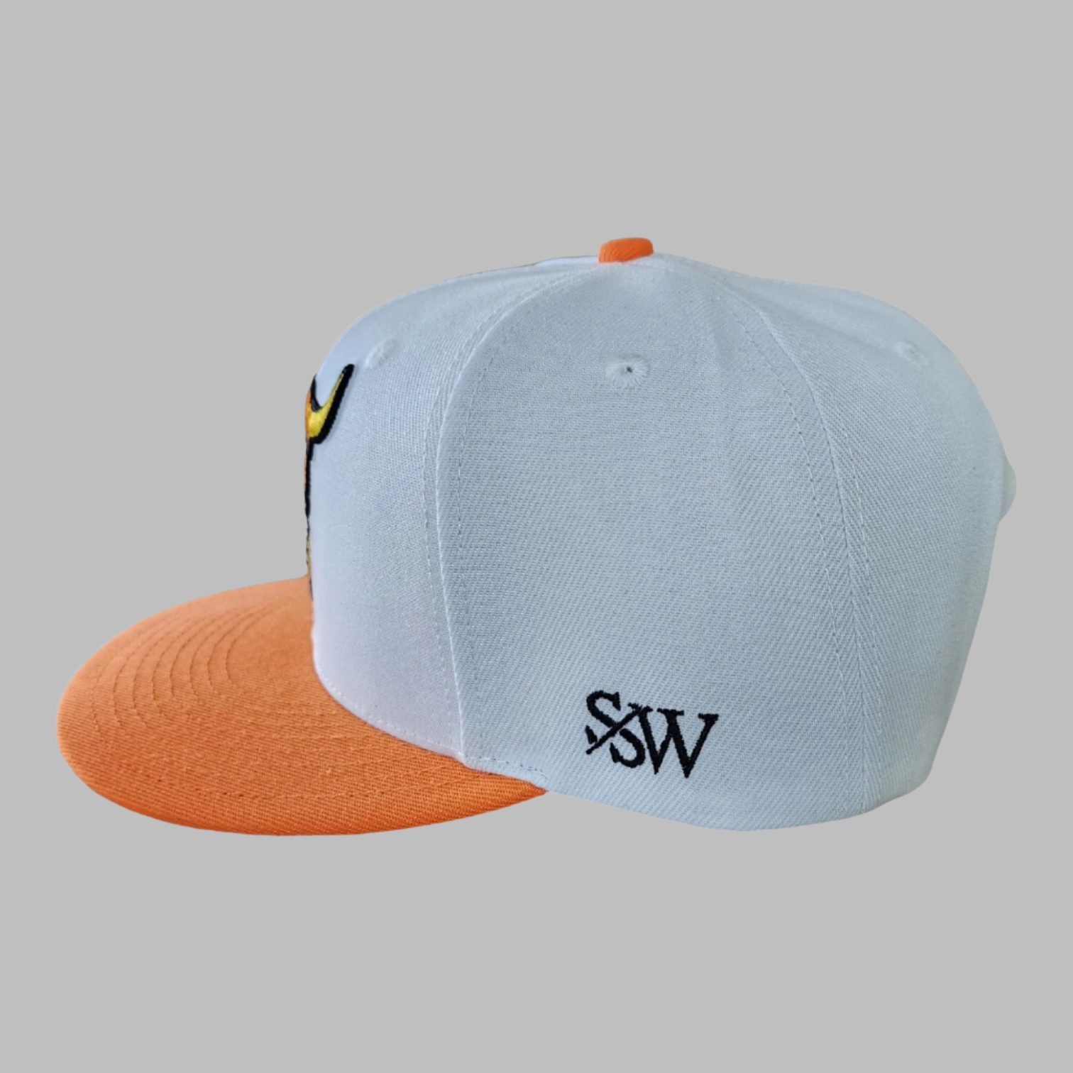 Sneaks Streetwear Classic White/Orange Snapback Hat - Sneaks Streetwear