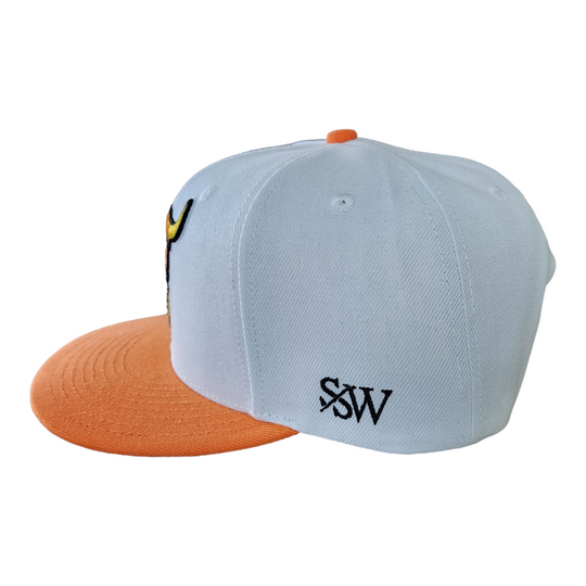 Sneaks Streetwear Classic White/Orange Snapback Hat