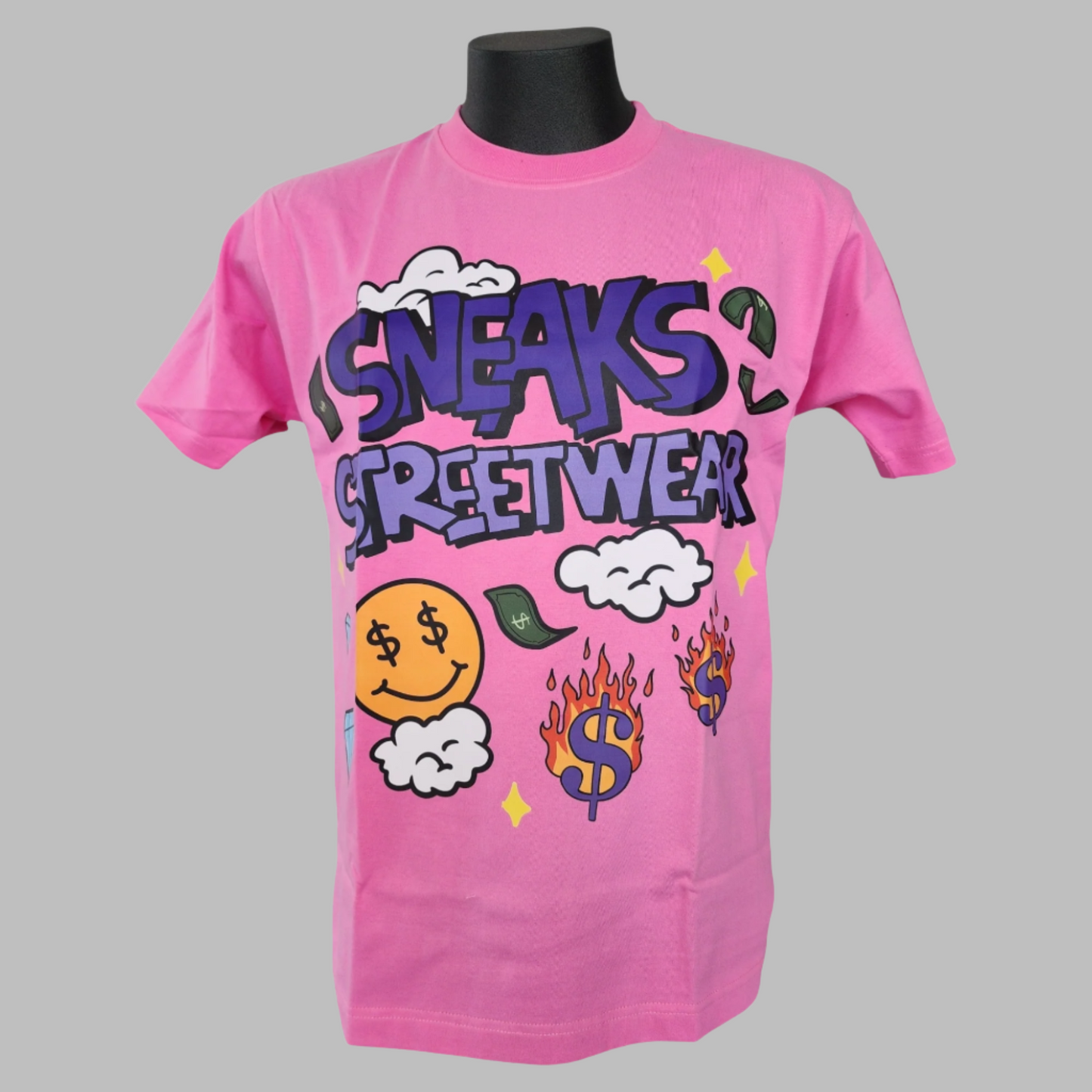 Sneaks Streetwear Maximalist Pink Graphic T-shirt