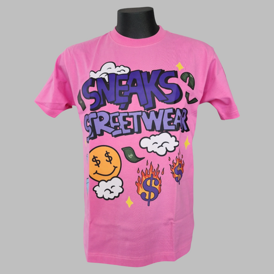 Sneaks Streetwear Maximalist Pink Graphic T-shirt