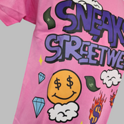 Sneaks Streetwear Maximalist Pink Graphic T-shirt