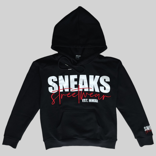 Sneaks Streetwear Big Bull Logo Oversized Black Hoodie