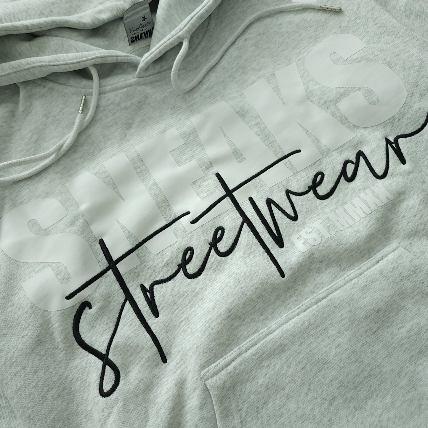 Sneaks Streetwear Big Bull Logo Oversized Grey Hoodie