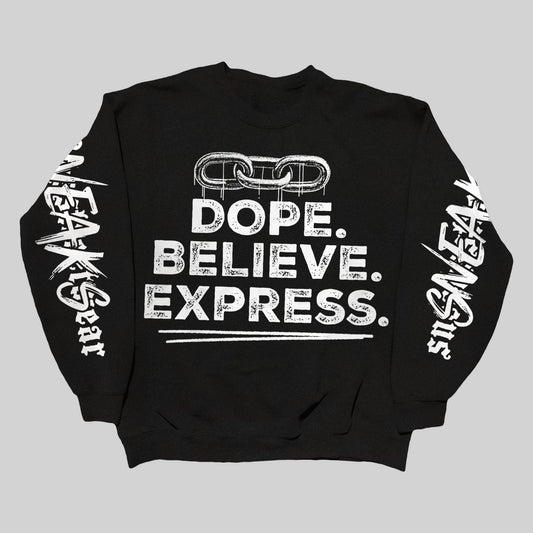 Sneaks Streetwear Tagline Black Sweatshirt