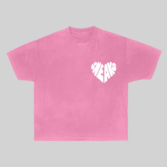 (Pre-Order) Sneaks Streetwear Hearted Sneaks Pink Graphic T-shirt