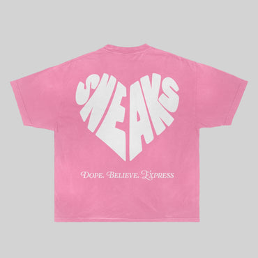 (Pre-Order) Sneaks Streetwear Hearted Sneaks Pink Graphic T-shirt