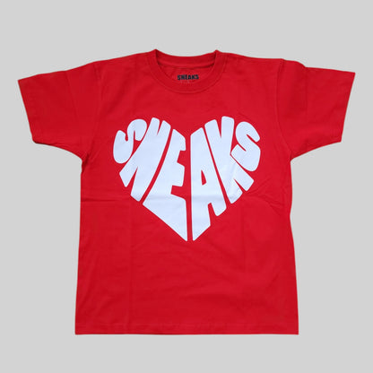 Sneaks Streetwear Hearted Sneaks Red Graphic T-shirt