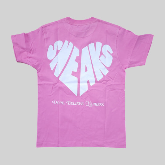 Sneaks Streetwear Hearted Sneaks Pink Graphic T-shirt