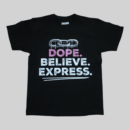 Sneaks Streetwear Tagline Black/Pink Graphic T-Shirt