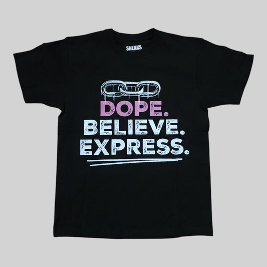 Sneaks Streetwear Tagline Black/Pink Graphic T-Shirt