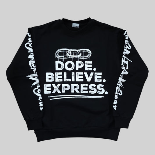 Sneaks Streetwear Tagline Black Sweatshirt