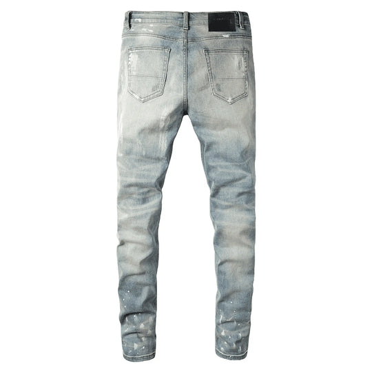 Sneaks Distressed Ice Blue Jeans