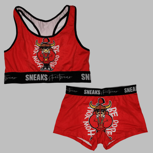 Sneaks Graffiti Womens Underwear Set (Red) The Sneaks Streetwear Brand