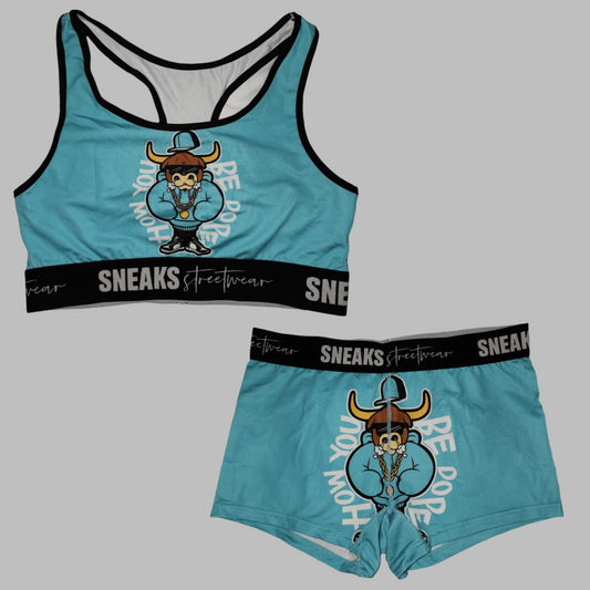 Sneaks Graffiti Womens Underwear Set (Teal) The Sneaks Streetwear Brand