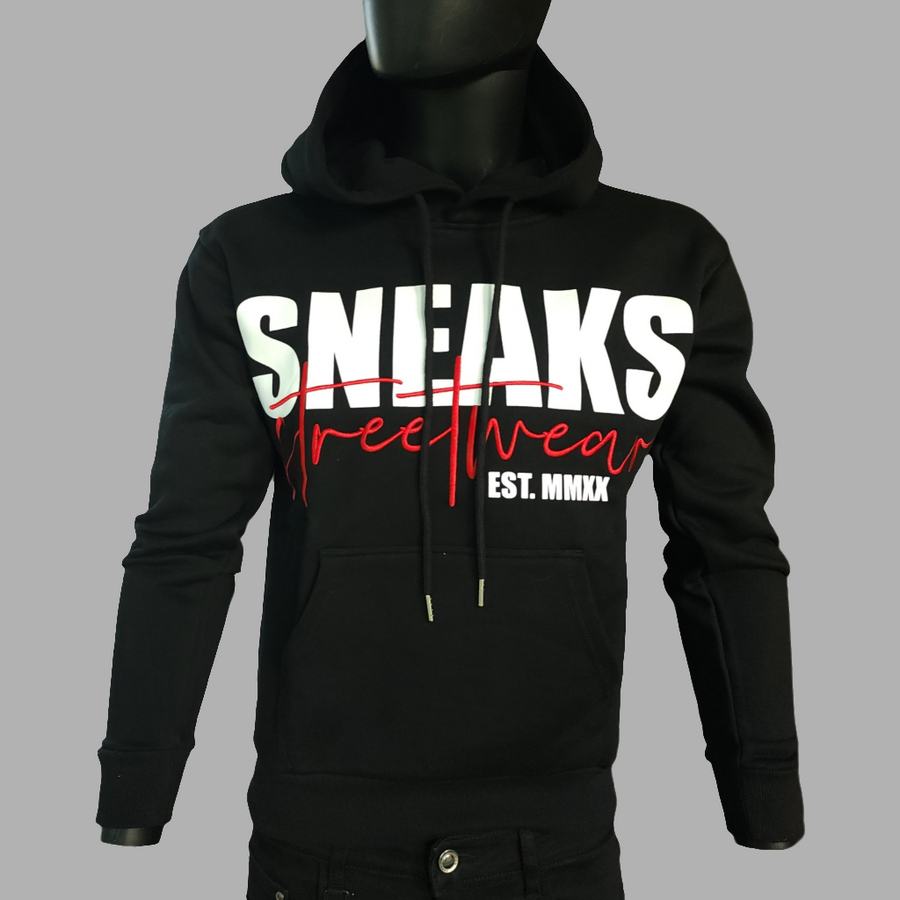 Sneaks Streetwear Big Bull Logo Oversized Black Hoodie