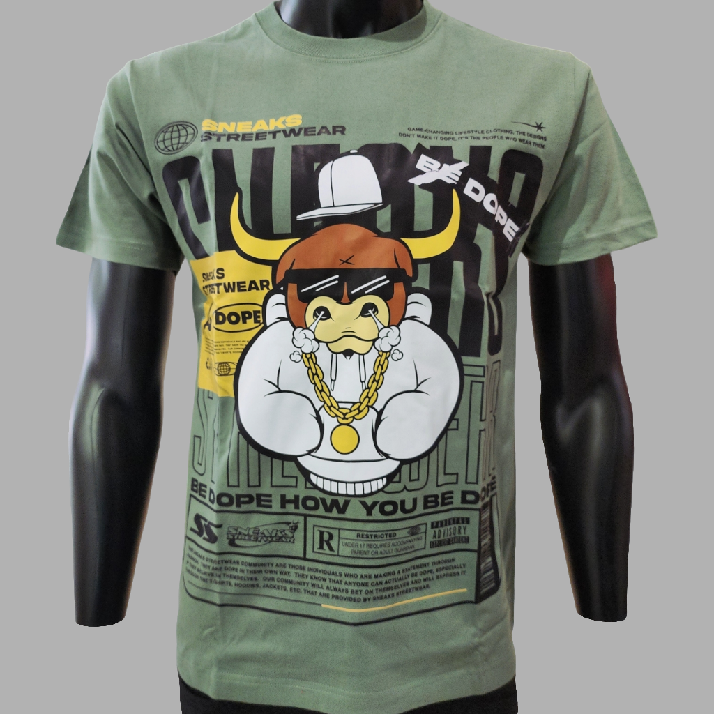 Sneaks Streetwear Be Dope Camo Green Graphic T-shirt