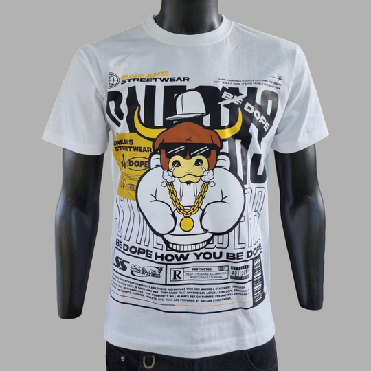 Sneaks Streetwear Be Dope White Graphic T-shirt