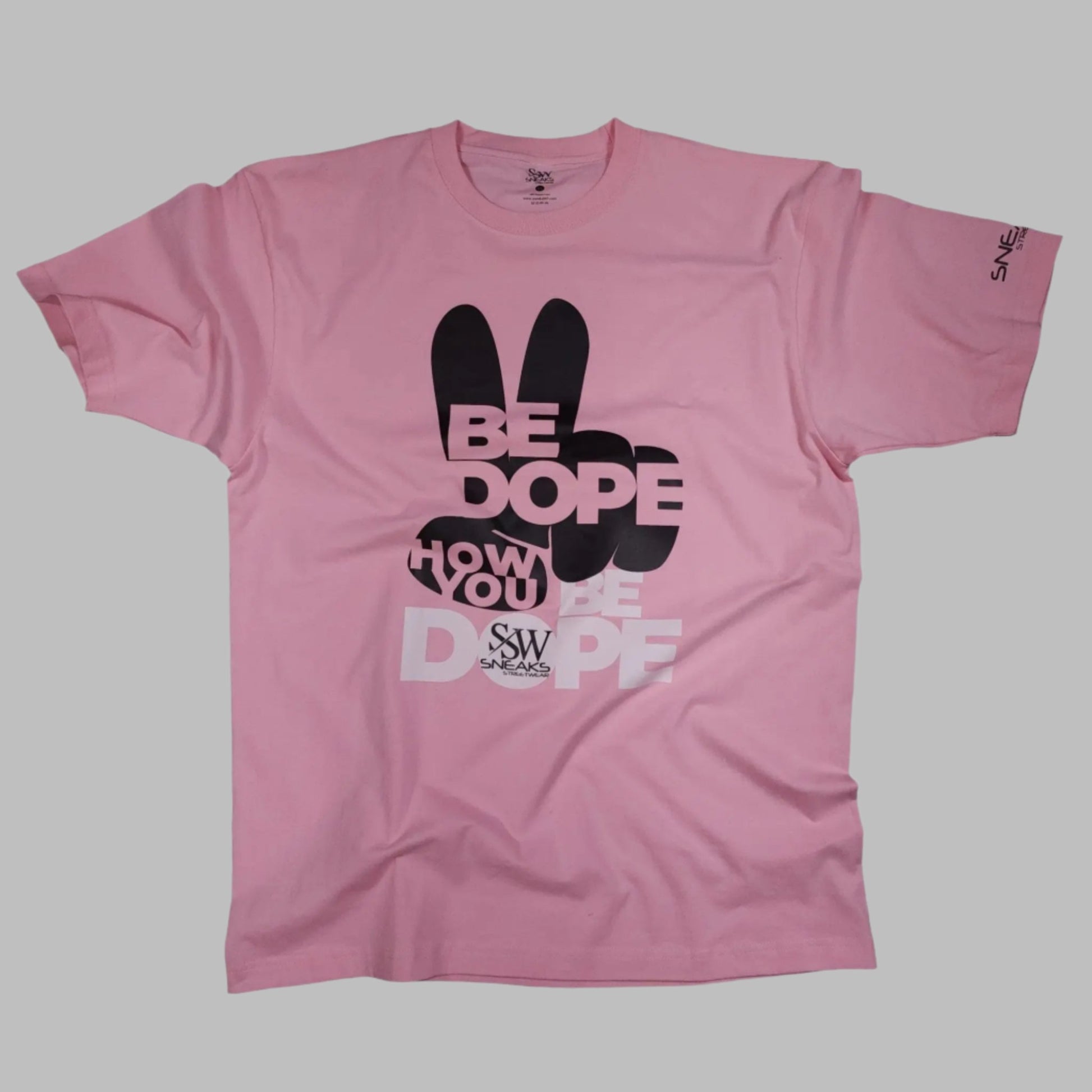 Sneaks Peace Be Dope Tee (Pink/Black-White) The Sneaks Streetwear Brand