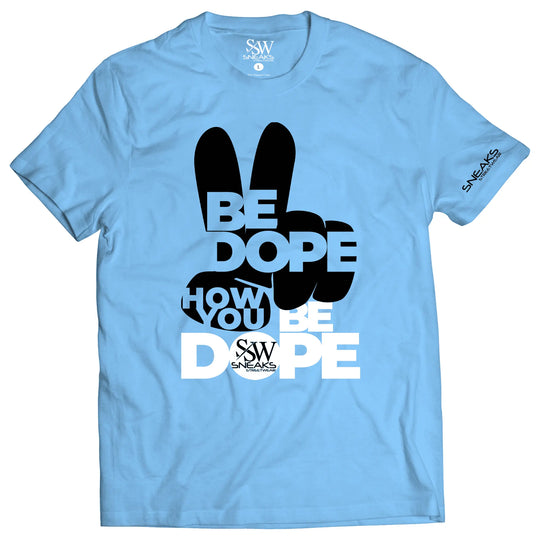 Peace Be Dope Tee (Baby Blue/Black-White) - The Sneaks Streetwear Brand